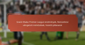 Granit Xhaka: Premier League eredmények, Nemzetközi válogatott mérkőzések, Vezetői pillanatok