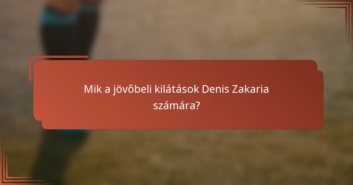 Mik a jövőbeli kilátások Denis Zakaria számára?